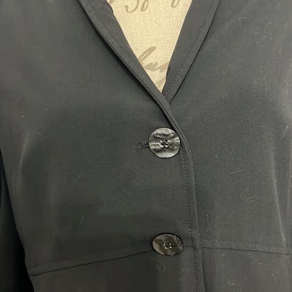 J.Jill Stretch Blazer Long 10 Black Long Sleeve 3 Button Down - Picture 3 of 7